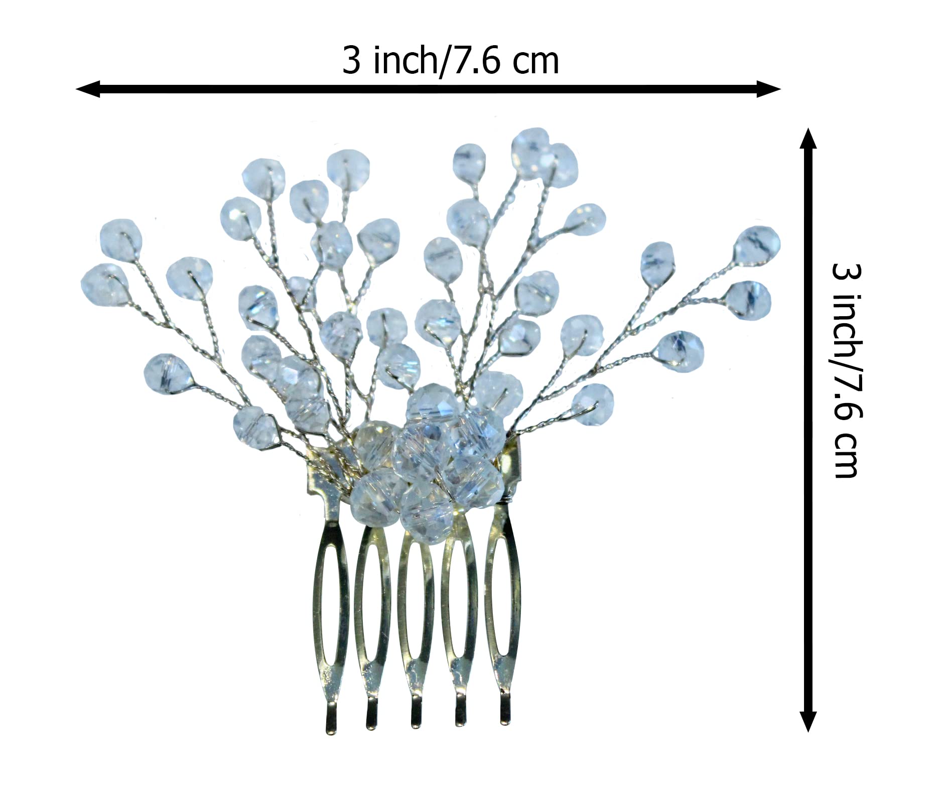 LA BELLEZA Wedding Hair Comb - Pearl White Crystal Bridal Hair Side Comb with Floral Design, Elegant Hair Clip & Side Pin for Women & Girls - Perfect for Weddings, Prom, Parties & Special Occasions