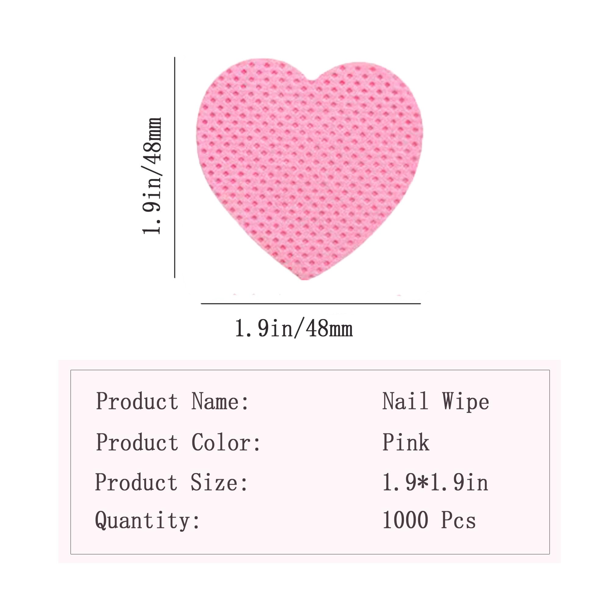 1000 PCS Lint-Free Nail Wipes & Eyelash Extension Glue Remover Wipes - Hypoallergenic Nail Polish Remover Pads for Lash Extensions, Gel Manicures & Lash Glue Cleaning - Pink | Salon & Home Use for Professional & DIY Beauty Care