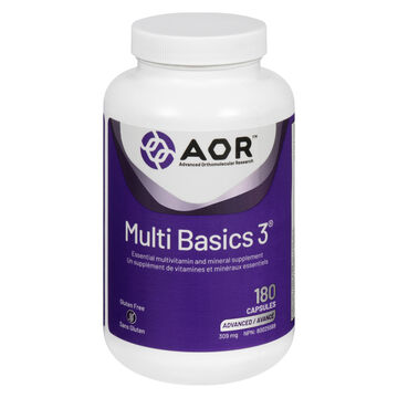 AOR Multi Basics 3 - 180 Capsules | Premium Multivitamin Supplement for Daily Wellness & Immune Support | Perfect for Busy Professionals & Active Lifestyles