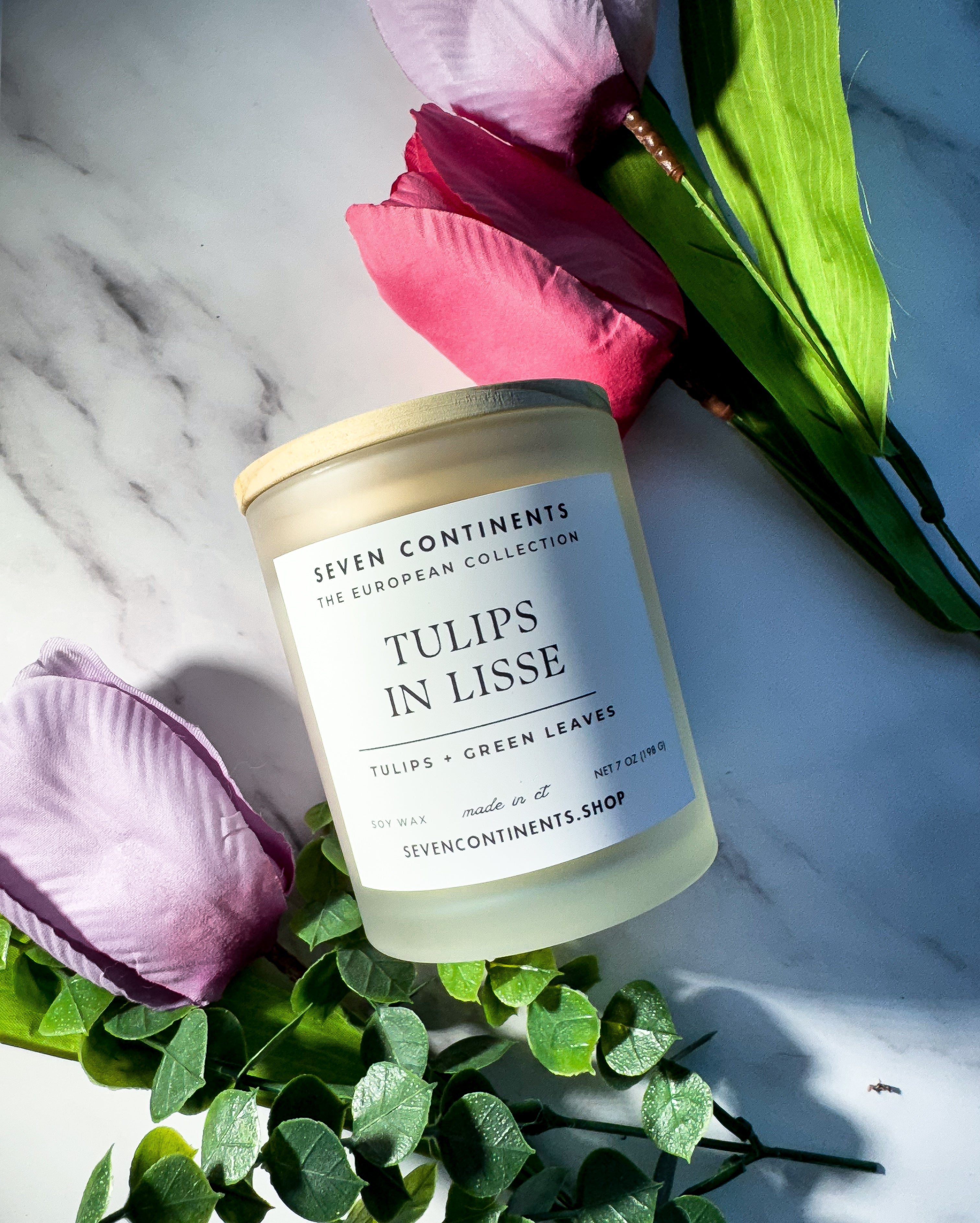 Premium Soy Wax Tulip Scented Candle - Handmade Floral Aromatherapy Candle for Home, Spa & Romantic Ambiance - Long Lasting Fragrance from Lisse, Netherlands