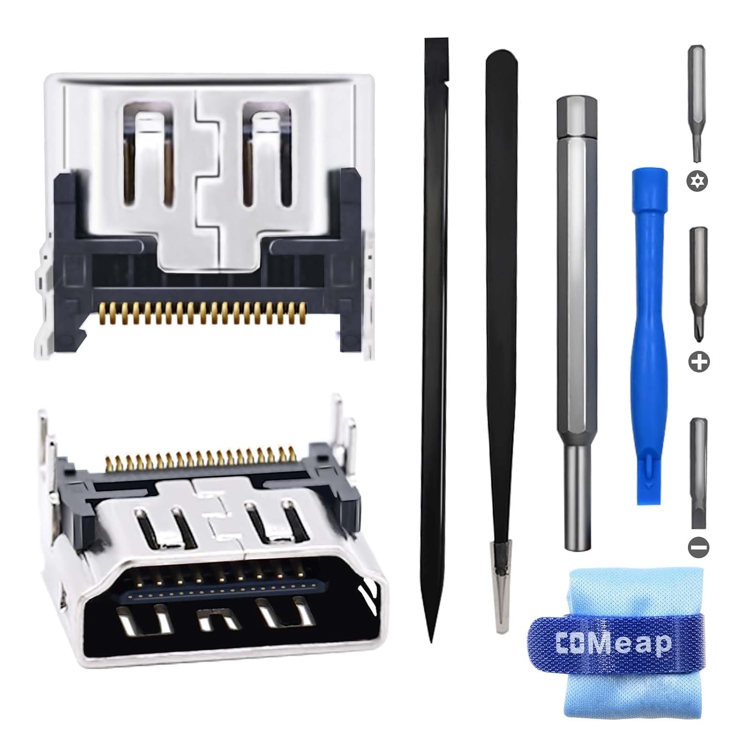 COMeap PS5 HDMI Port Replacement Kit - 2-Pack HDMI Socket Jack Interface Connector Repair Tool for Sony PlayStation 5 Console | Fix Broken HDMI Port | Perfect for PS5 HDMI Connection Issues & DIY Repairs | Gaming Accessories & Console Maintenance