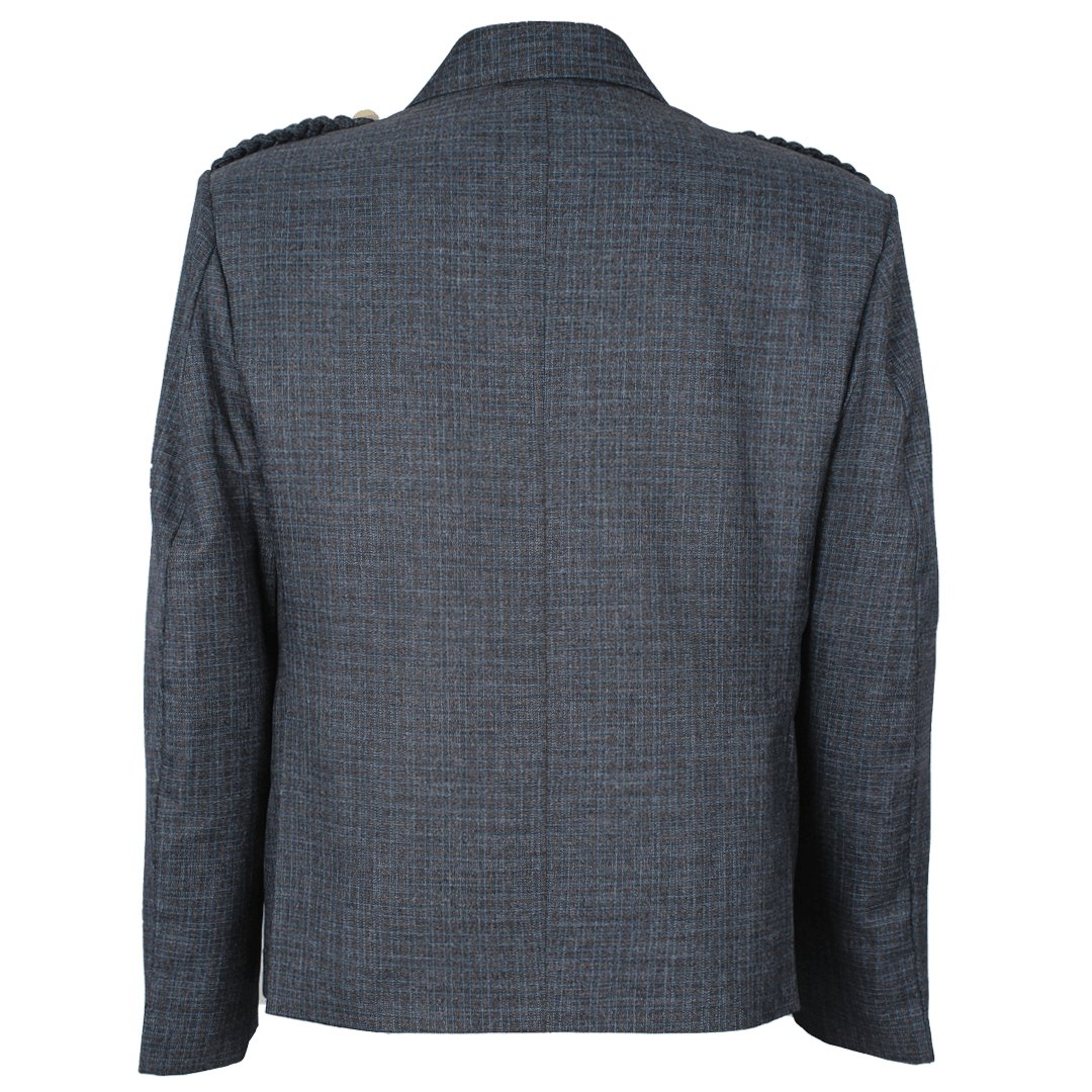 Argyll Jacket - Premium Blue Worsted Wool Serge Fabric with 5-Button Waistcoat | Formal Wear for Weddings, Business & Special Occasions