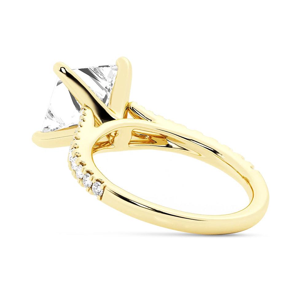 Princess Cut Split Shank Moissanite Engagement & Wedding Ring Set for Couples - Men's Matching Band - Perfect for Proposals, Anniversaries & Romantic Occasions