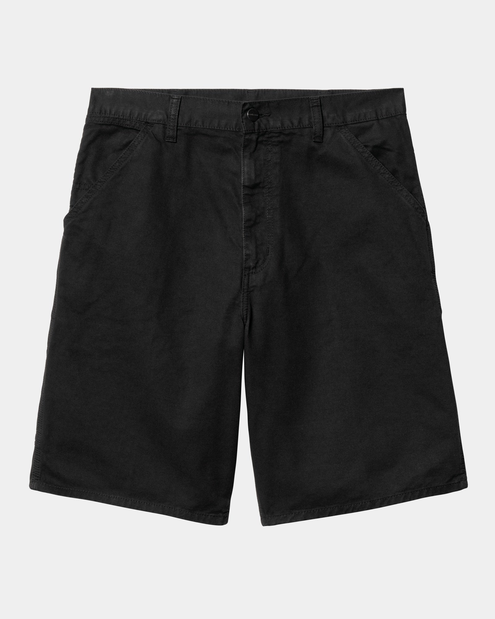 Men's Black Garment-Dyed Single Knee Drill Shorts - Durable Workout & Training Shorts for Gym, Running & Outdoor Activities