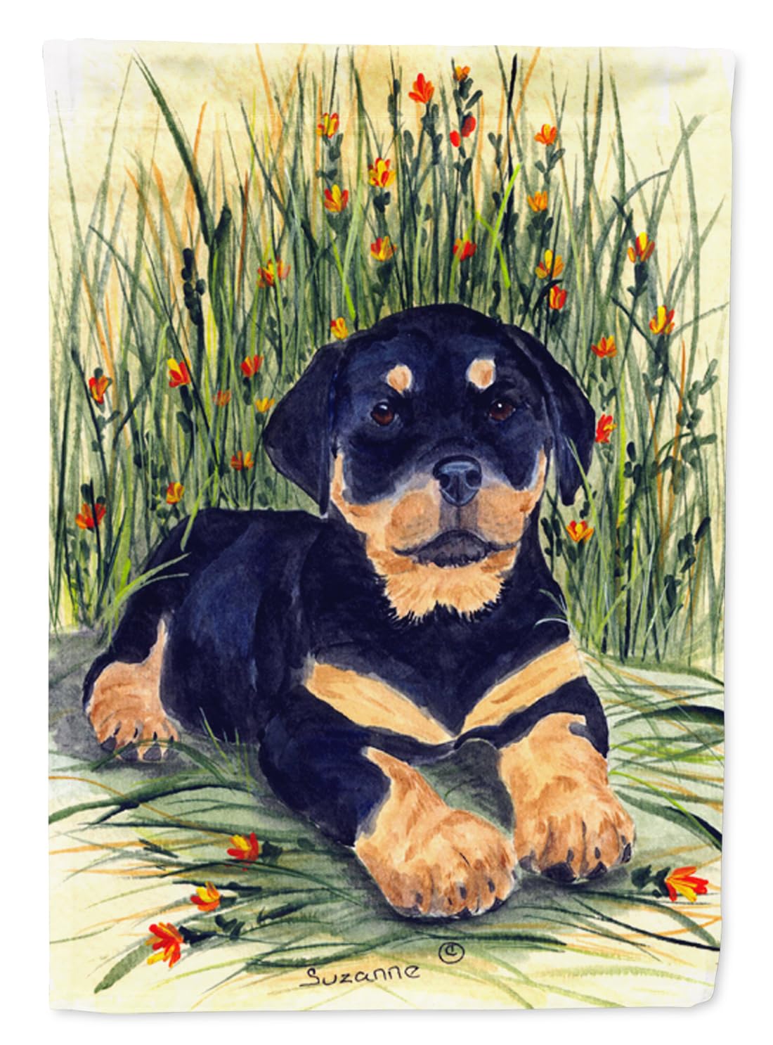 Rottweiler Garden Flag - Decorative Yard Banner for Mailbox, Patio & Flower Beds | Outdoor Dog Lover Artwork | Weather-Resistant Multicolor Design | Perfect for Seasonal Decor & Pet-Themed Landscaping