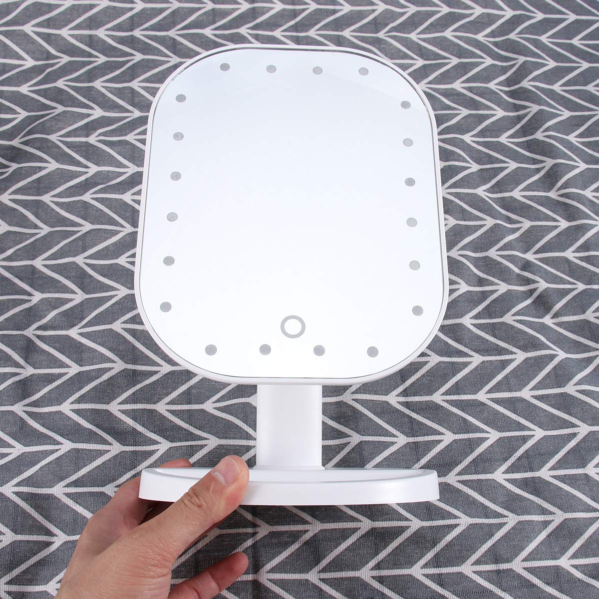 FRCOLOR LED Makeup Mirror with 10x Magnification - Perfect for Vanity & Nail Art