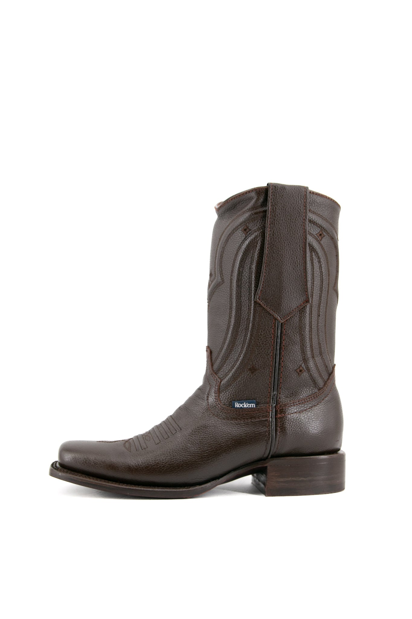 Rock'em Solid Floater Zipper Rodeo Cowboy Boots for Men - Western Style Leather Riding Boots with Side Zipper - Perfect for Rodeo, Country Dancing & Outdoor Adventures