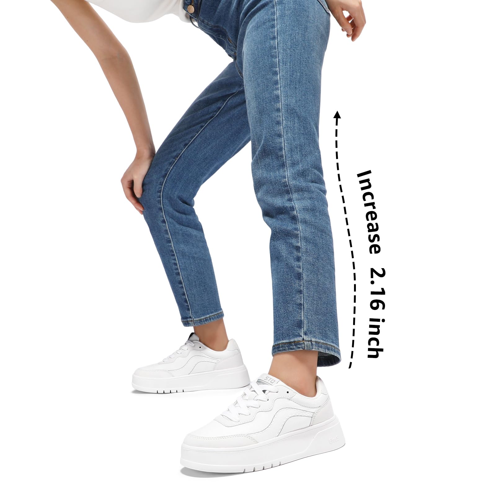 STQ Women's Platform Sneakers - Trendy Chunky Casual Shoes for Plantar Fasciitis Relief | Comfortable Walking Shoes for Work, Gym & Daily Wear