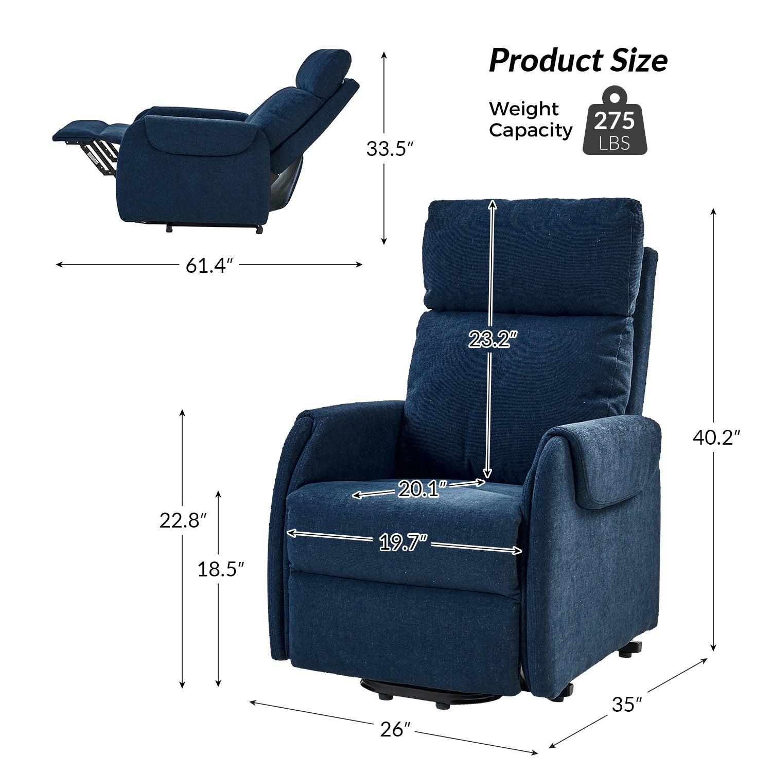 Justo Power Wired Controller Recliner Chair - Electric Lift Recliner with Remote Control for Living Room, Home Theater & Elderly Comfort (Brown) - Perfect for Relaxation, Movie Nights & Mobility Assistance