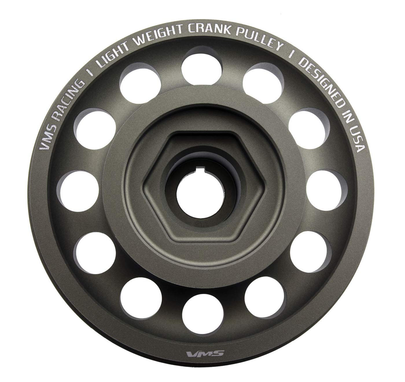 VMS Racing Lightweight Billet Aluminum Crankshaft Pulley for 1996-2000 Honda Civic SOHC 1.6L D15/D16 & Acura EL Engines - OEM Size (Same Belt Fitment) - Performance Upgrade for Street Racing & Engine Efficiency