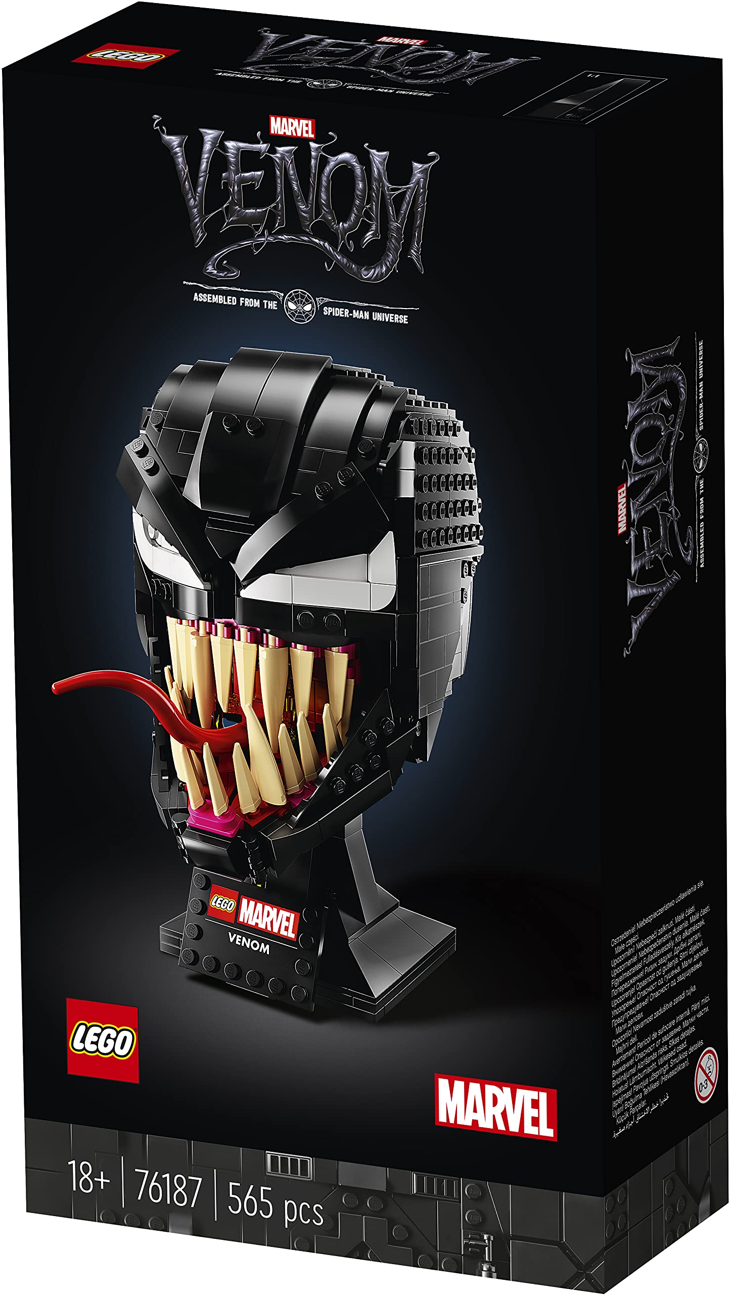 LEGO 76187 Marvel Venom Building Kit - Collectible Mask & Head Display for Marvel Fans, Superhero Gift for Men & Women - Perfect for Home Decor, Cosplay & Collector's Display