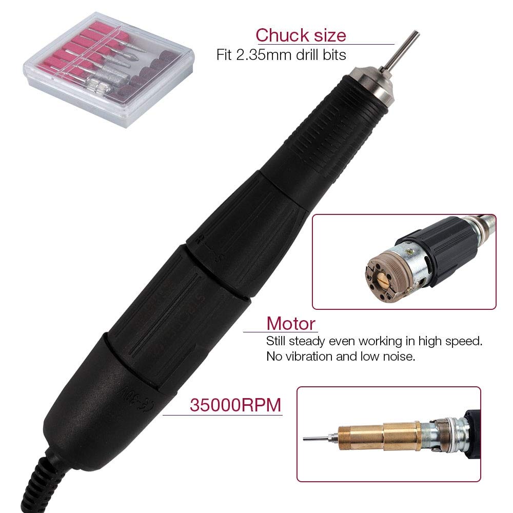 Professional 65W Electric Nail Drill Machine - 35000 RPM High Speed Manicure & Pedicure Tool with Polisher for Nail Art | Perfect for Salon, Home Use & Professional Nail Technicians
