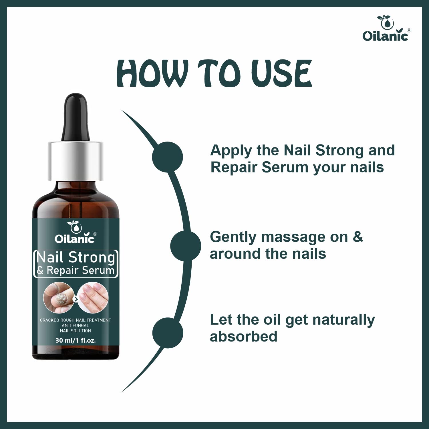 Oilanic Nail Growth Serum - Strengthen & Shine Nails | Cuticle Care Treatment | 2 Pack (60ml Total) | Perfect for Weak, Brittle Nails & Professional Manicures