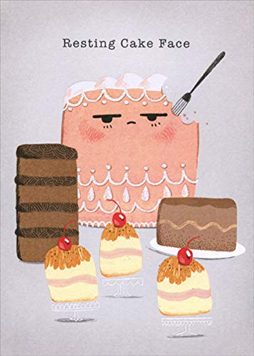 Funny Resting Cake Face Birthday Card by Designer Greetings - Perfect for Humorous Birthday Wishes & Celebrations