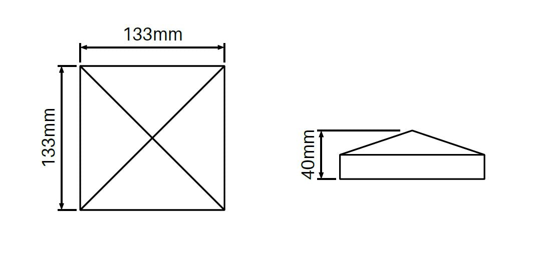 Premium Slimline Tapered Cap for 127x127mm PVC Fence Post - Weatherproof & Durable Fence Post Cover for Outdoor Protection
