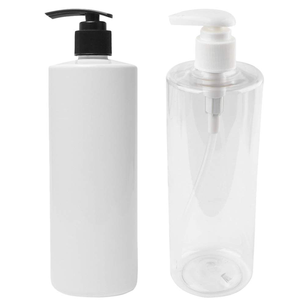 Hemoton 2-Pack 500ml Refillable Soap Dispenser Bottles with Pump - Clear Plastic Hand Soap, Shampoo & Lotion Containers for Kitchen, Bathroom & Home Use - Perfect for Liquid Soap, Dish Detergent & Body Wash Storage