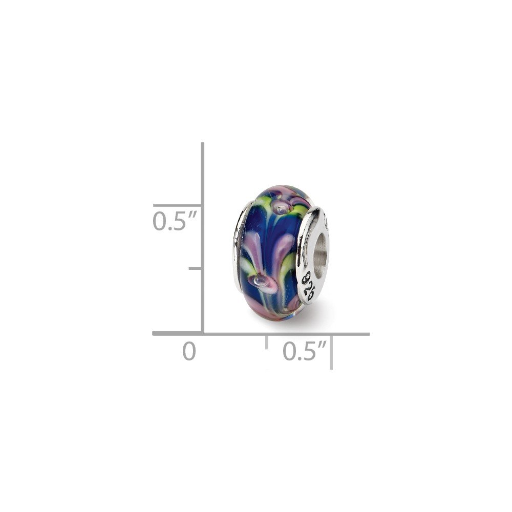 Hand-Blown Blue and Pink Glass Beads for Jewelry Making - Sterling Silver Reflections - Perfect for Necklaces, Bracelets & DIY Craft Projects