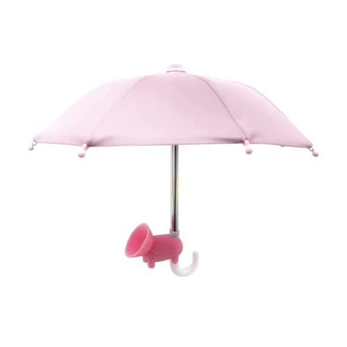 Universal Phone Umbrella Sun Shade with Suction Cup Stand - Creative Sun Shield & Phone Holder for Outdoor Use - Perfect for Beach, Pool, and Travel (Pink)