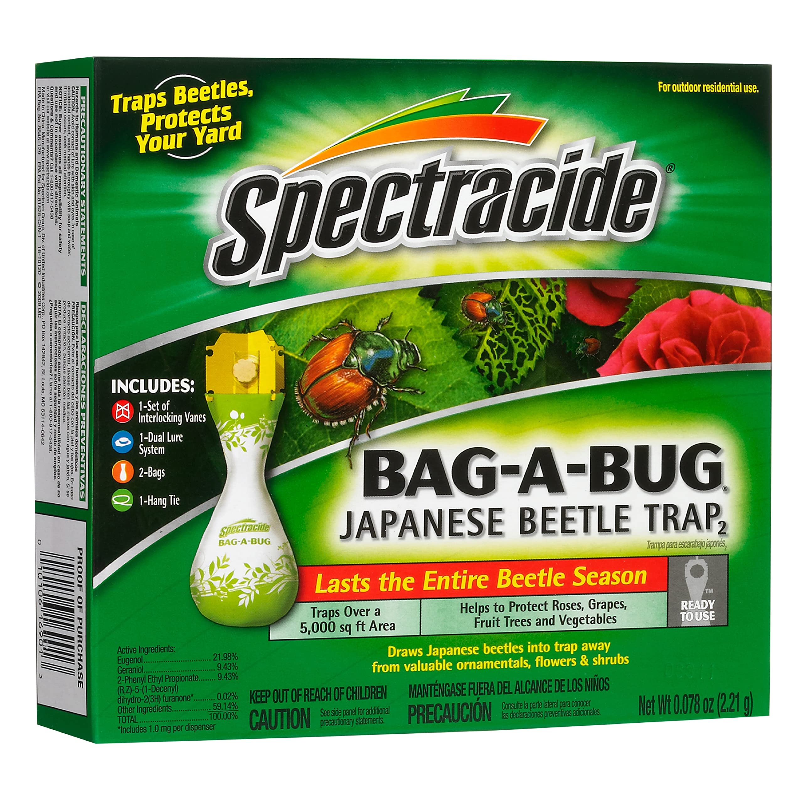 Best Spectracide Bag-A-Bug Japanese Beetle Trap - Dual Lure System (12 Count) for Garden Pest Control & Outdoor Protection