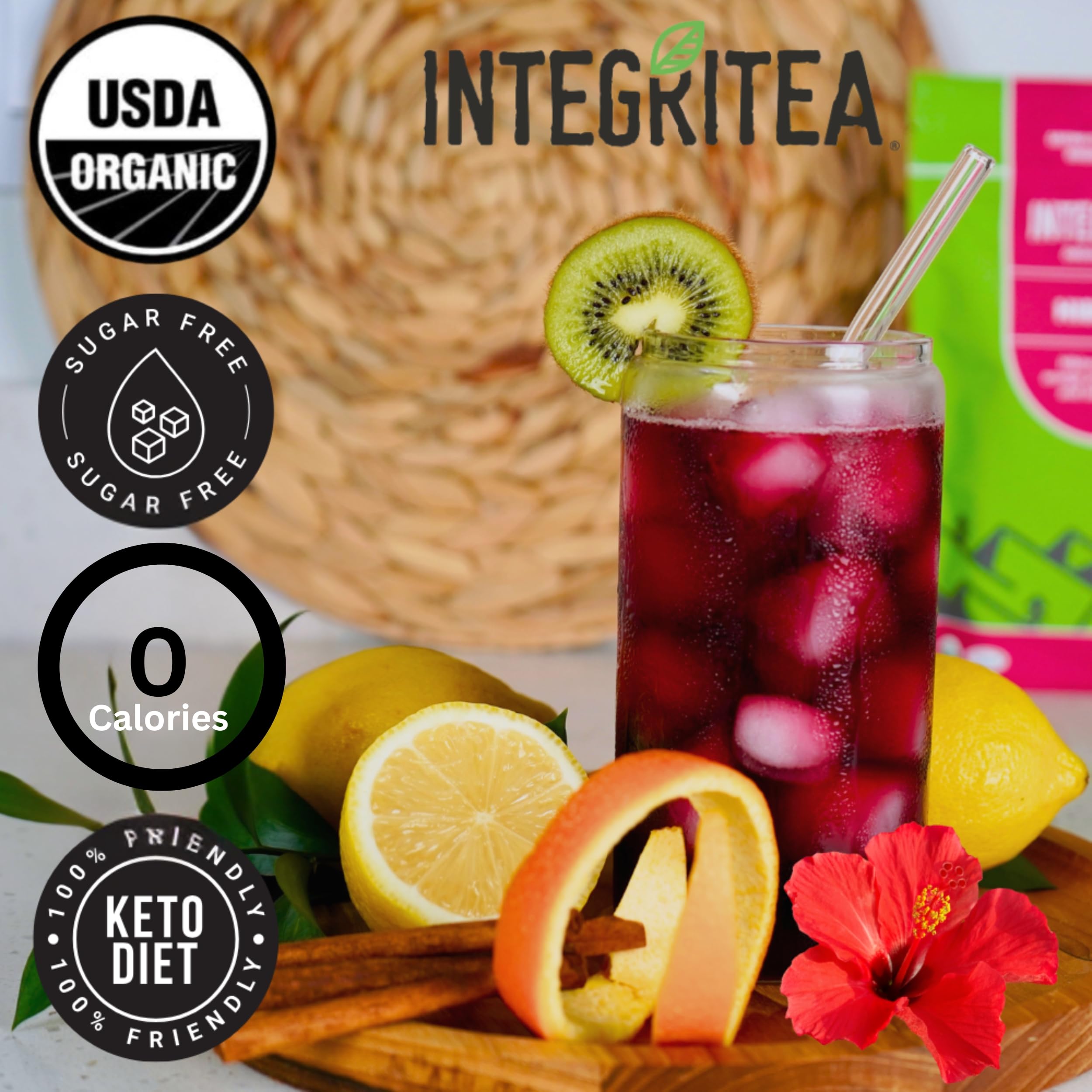 Organic Hibiscus Tea Bags - Unsweetened Herbal Tea for Hot or Cold Brew, 6-Bag Pack Makes 6 Gallons | Refreshing Iced Tea or Soothing Hot Tea, Perfect for Summer Drinks, Relaxation & Detox