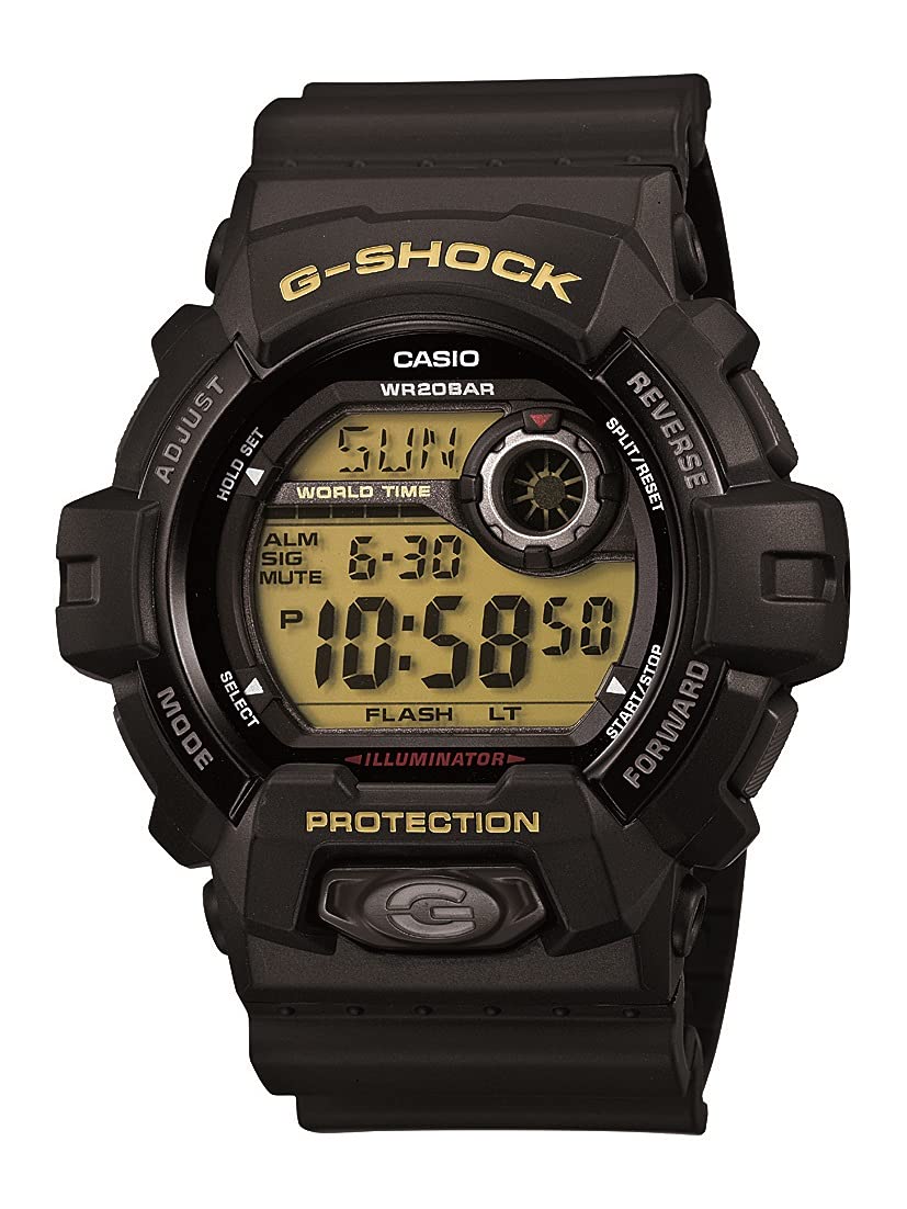 Casio G-Shock 8900-1 Shock Resistant Watch - 200M Waterproof, Aluminum Bezel, Super Illuminator LED, World Time, Stopwatch, Countdown Timer - Perfect for Outdoor Sports, Diving, and Adventure Activities