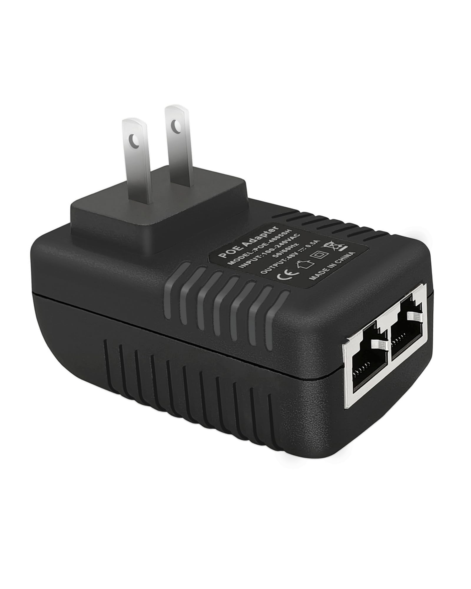 48V 0.5A POE Injector Adapter - 2 Port Passive Power Over Ethernet Supply, IEEE 802.3af Compliant, 10/100Mbps with US Wall Plug - Perfect for IP Cameras, Wireless Access Points, VoIP Phones & 24W 48V Devices - Home Security & Office Network Setup Solution