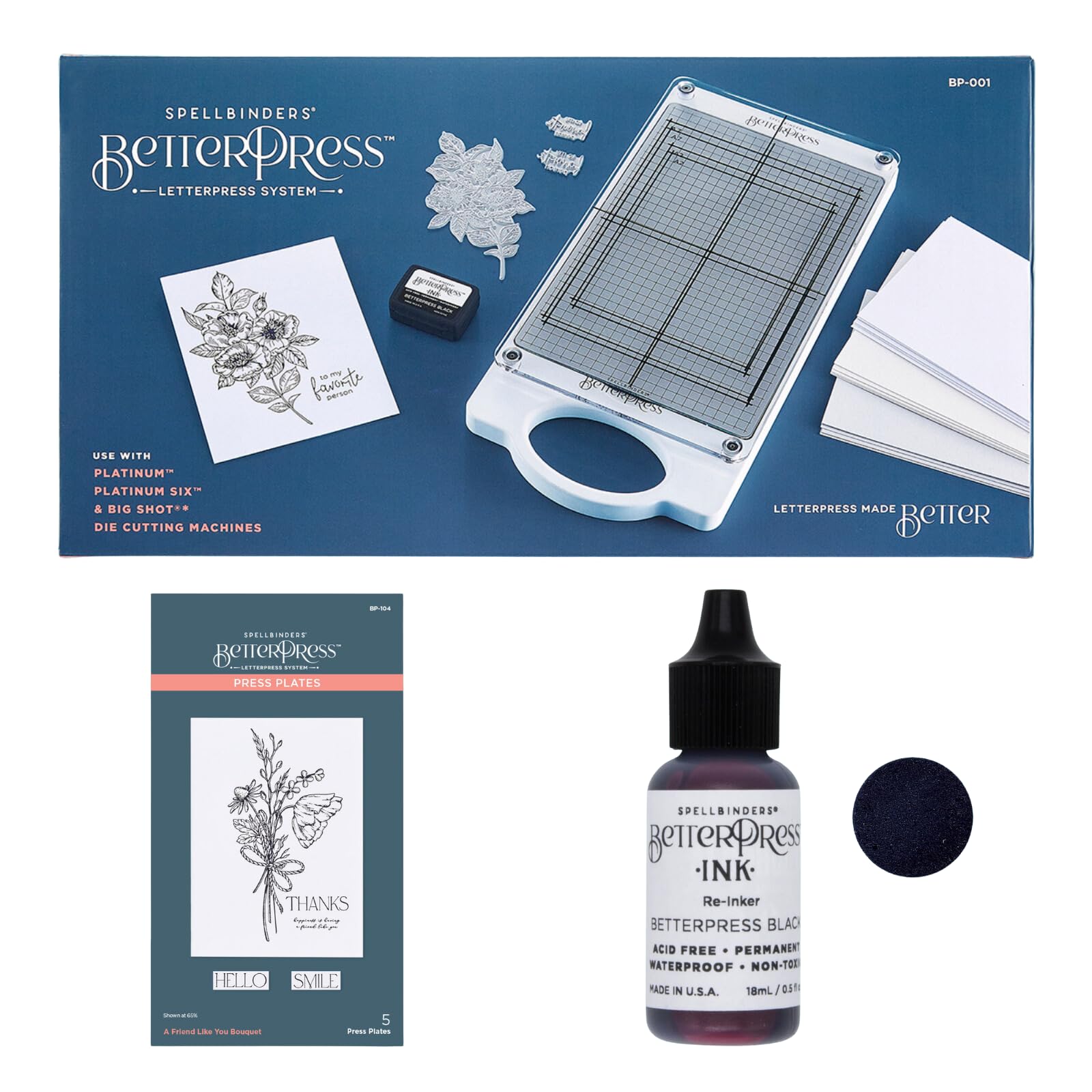 Spellbinders BetterPress Letterpress Machine BP-001 - Premium Card Making & Paper Crafting Tool for DIY Greeting Cards, Invitations, Scrapbooking (AMZ-028)