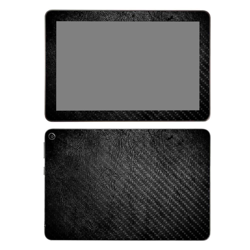 MightySkins Carbon Fiber Skin for Amazon Fire HD 8 (2020) - Black Leather Protective Cover | Durable Textured Finish | Easy to Apply | Made in USA | Perfect for Work, Travel & Everyday Use