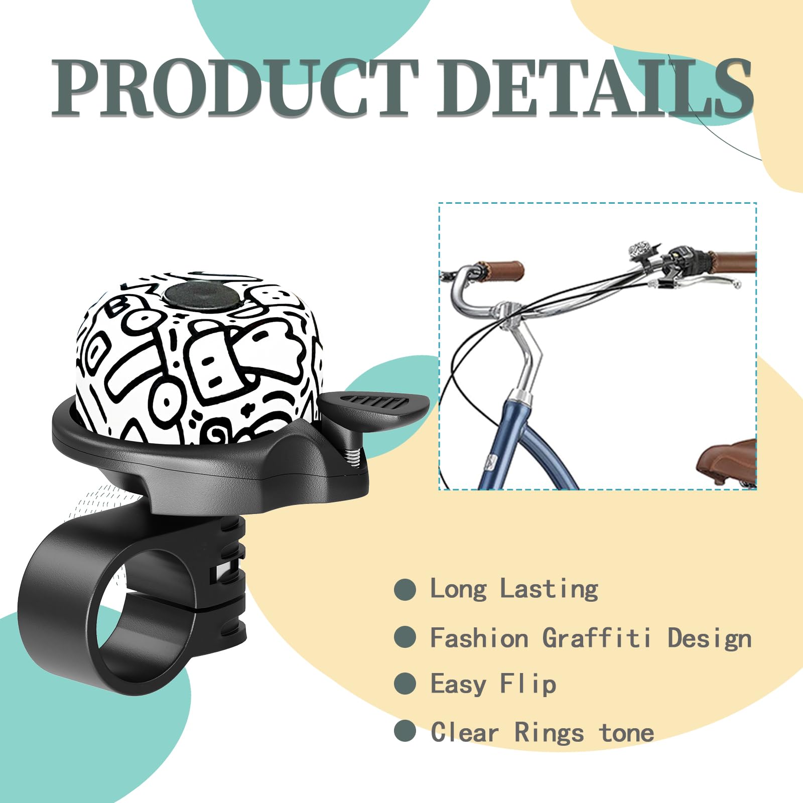 2 Pack Classic Bicycle Bell - Loud & Clear Bike Bell for Adults & Kids - Perfect for Road Bikes, Electric Bikes, Cruisers & Mountain Bikes | Great for Commuting, Cycling Safety & Outdoor Adventures