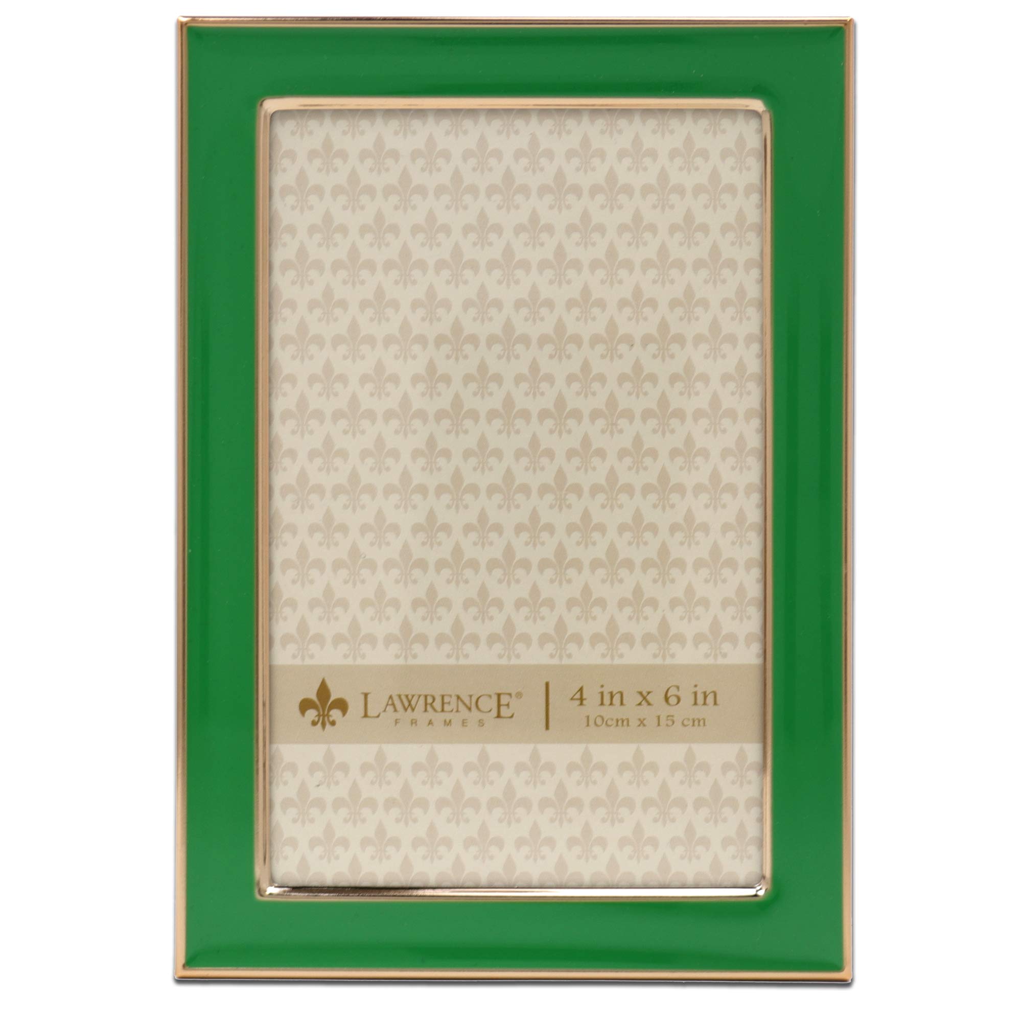 Lawrence Frames 4x6 Inch Green Metal and Enamel Picture Frame - Perfect for Wall Decor, Tabletop Displays, and Photo Gifts