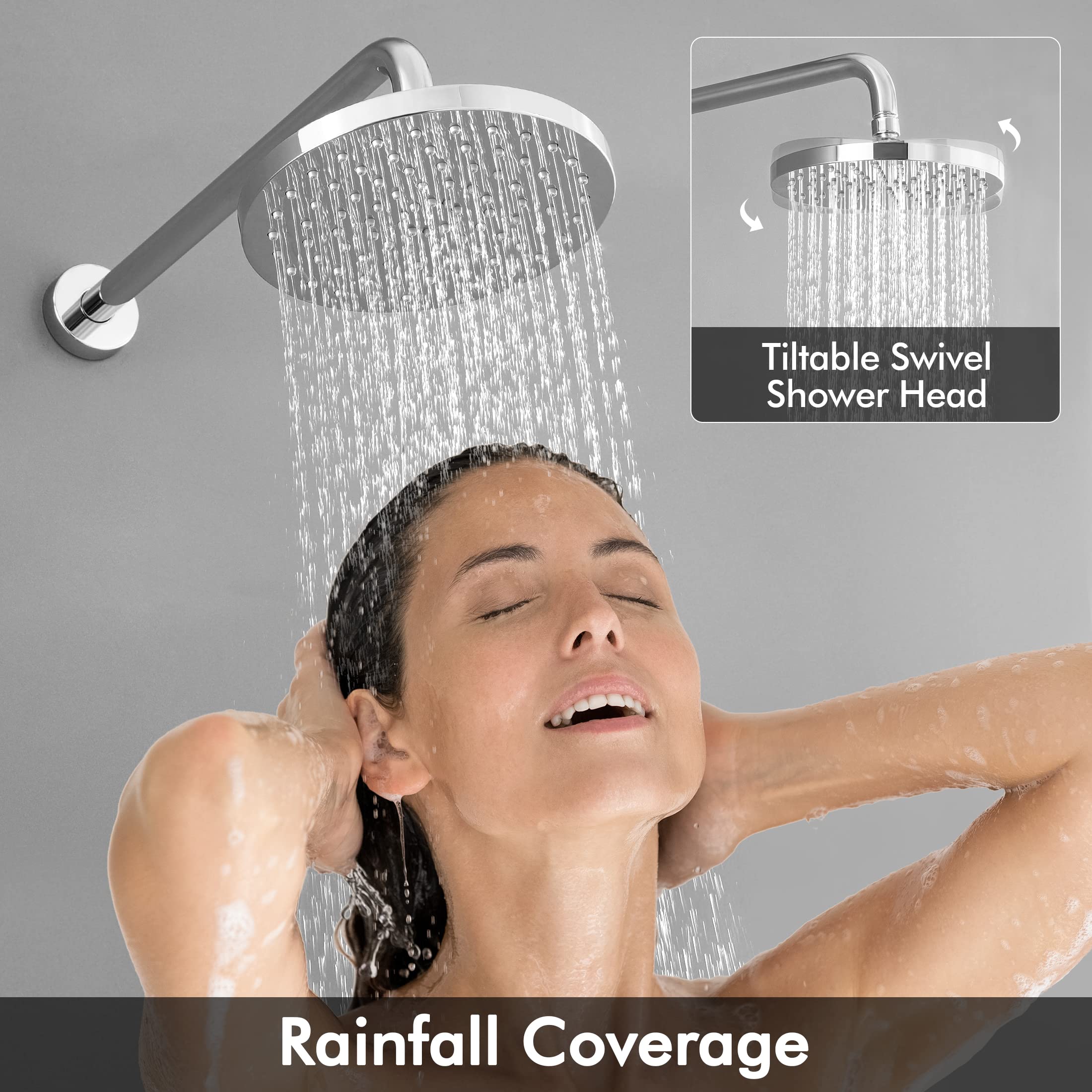 **KES XB6202F18-CH Polished Finish Pressure Balance Shower Valve and Trim Kit with Rain Shower Head - Wall Mount Complete Shower Faucet Set for Luxurious Bathroom Upgrade**    *(Ideal for modern bathrooms, spa-like showers, and home renovation projects)*