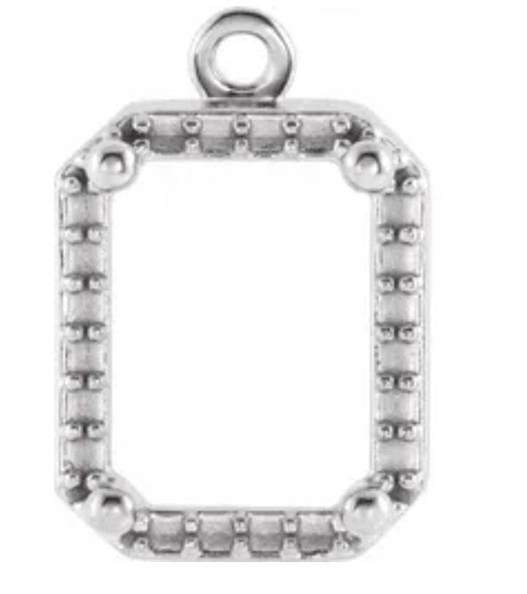 Affordable 6x4mm & 9x7mm Emerald Cut Gold/Platinum Dangle Earrings with Diamond Accents - Handcrafted in USA - Perfect for Weddings, Parties & Special Occasions