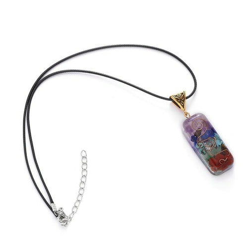 Retro Reiki Healing Energy Crystal Pendant - Natural Stone Necklace for Yoga, Meditation & Spiritual Balance | Chakra Alignment Jewelry Gift
