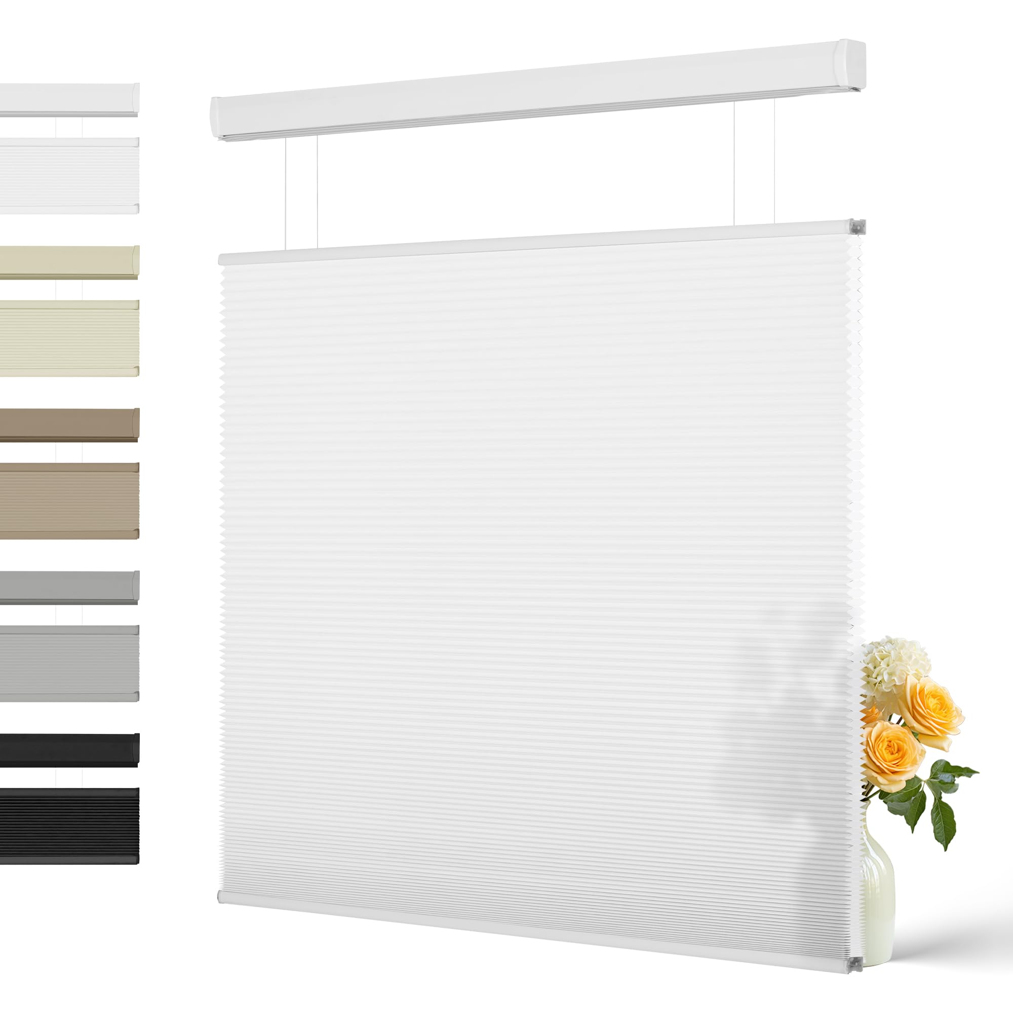BERISSA Cordless Honeycomb Blinds - Top Down Bottom Up Light Filtering Cellular Shades for Windows, 31
