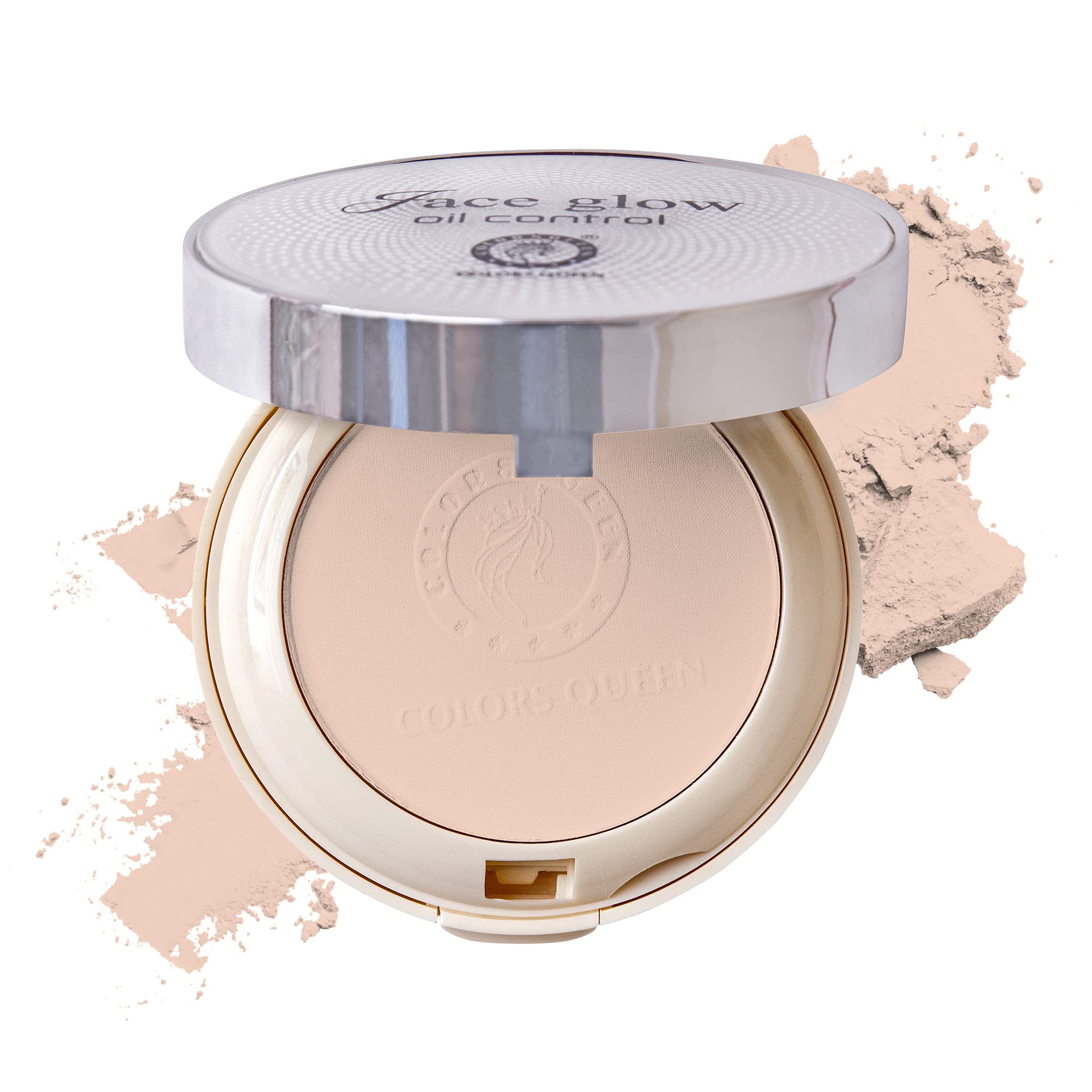 Colors Queen Oil Control Compact Powder with SPF-15 | Lightweight Pressed Powder for Women, Pore Minimizing & UV Protection | Natural Finish for All Skin Types (02 - Natural, 20g) | Perfect for Daily Makeup, Touch-Ups & On-The-Go Use