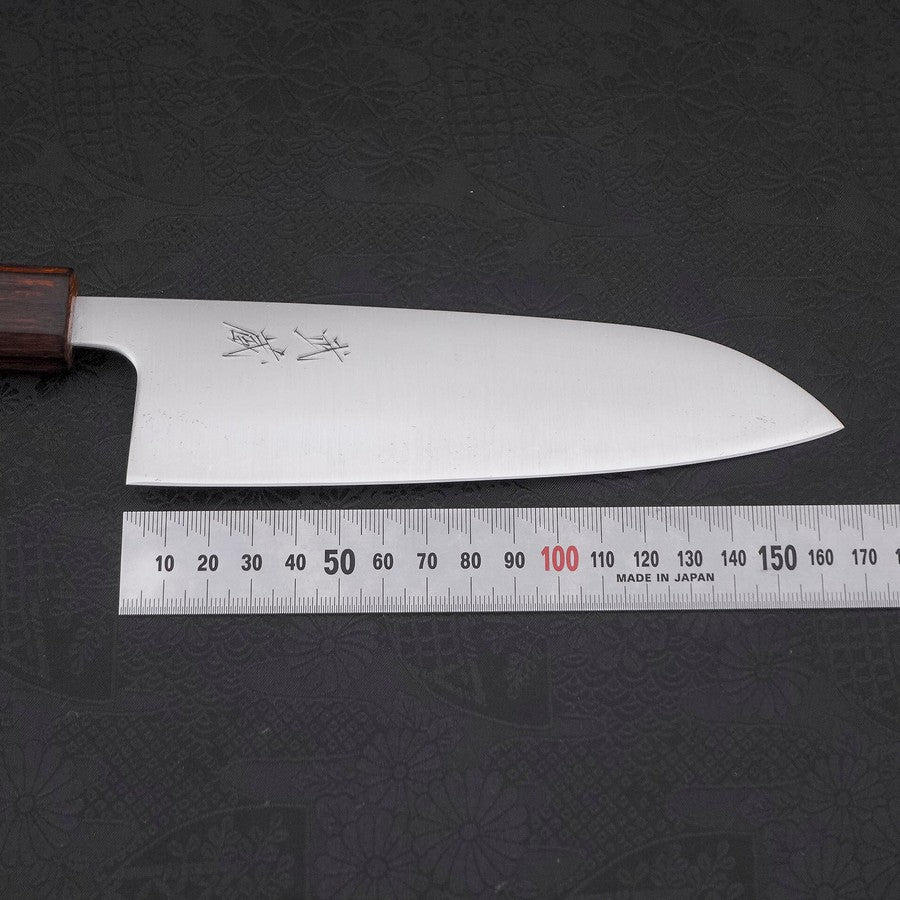 Premium Santoku Knife 165mm - Blue Super Polished Steel with Sumi Urushi Handle - Japanese Kitchen Knife for Slicing, Dicing & Chopping Vegetables, Meat & Fish