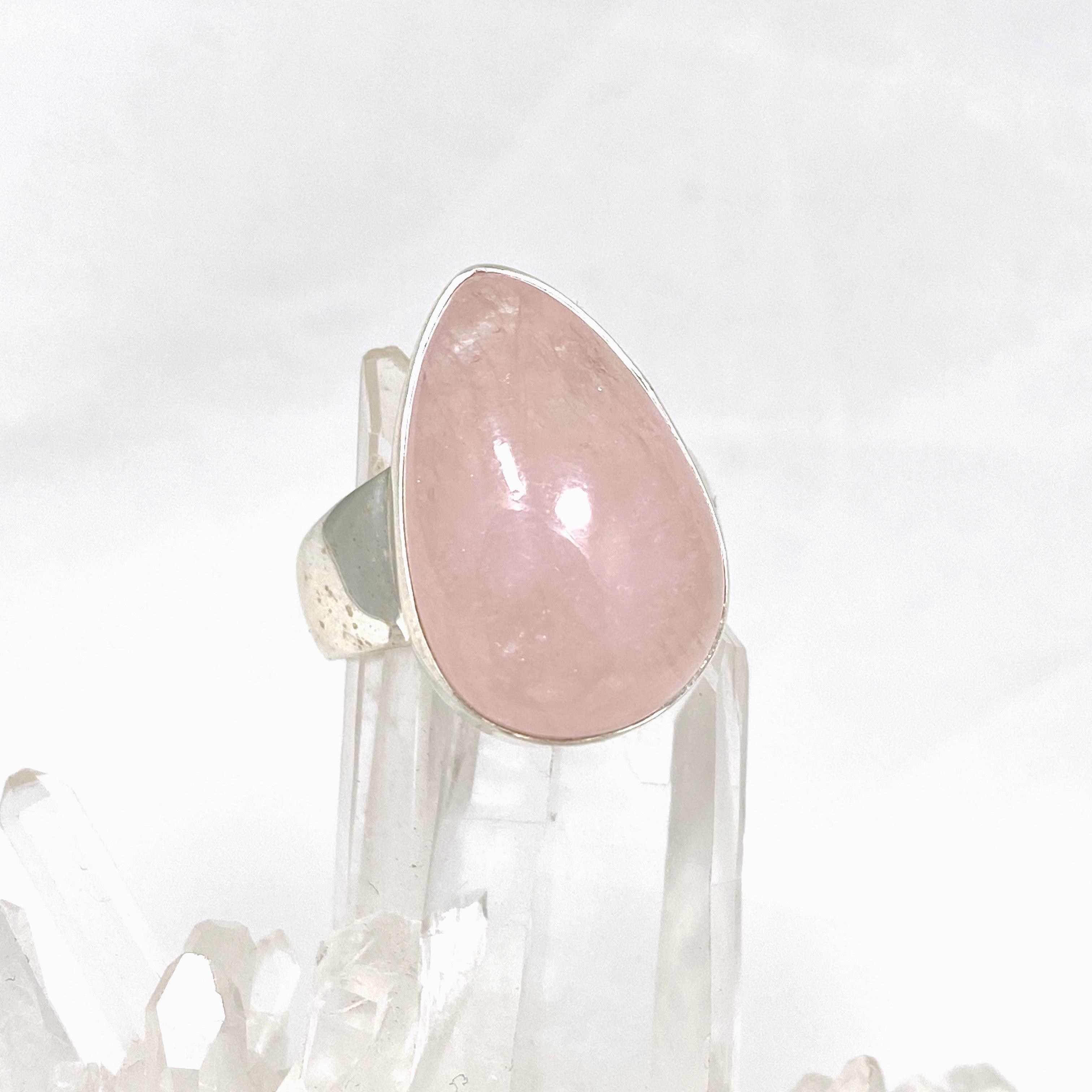 Morganite Teardrop Ring for Women - Size 10 - 14K Rose Gold Engagement Ring - KRGJ3161 - Perfect for Valentine's Day, Anniversary & Proposal Gifts