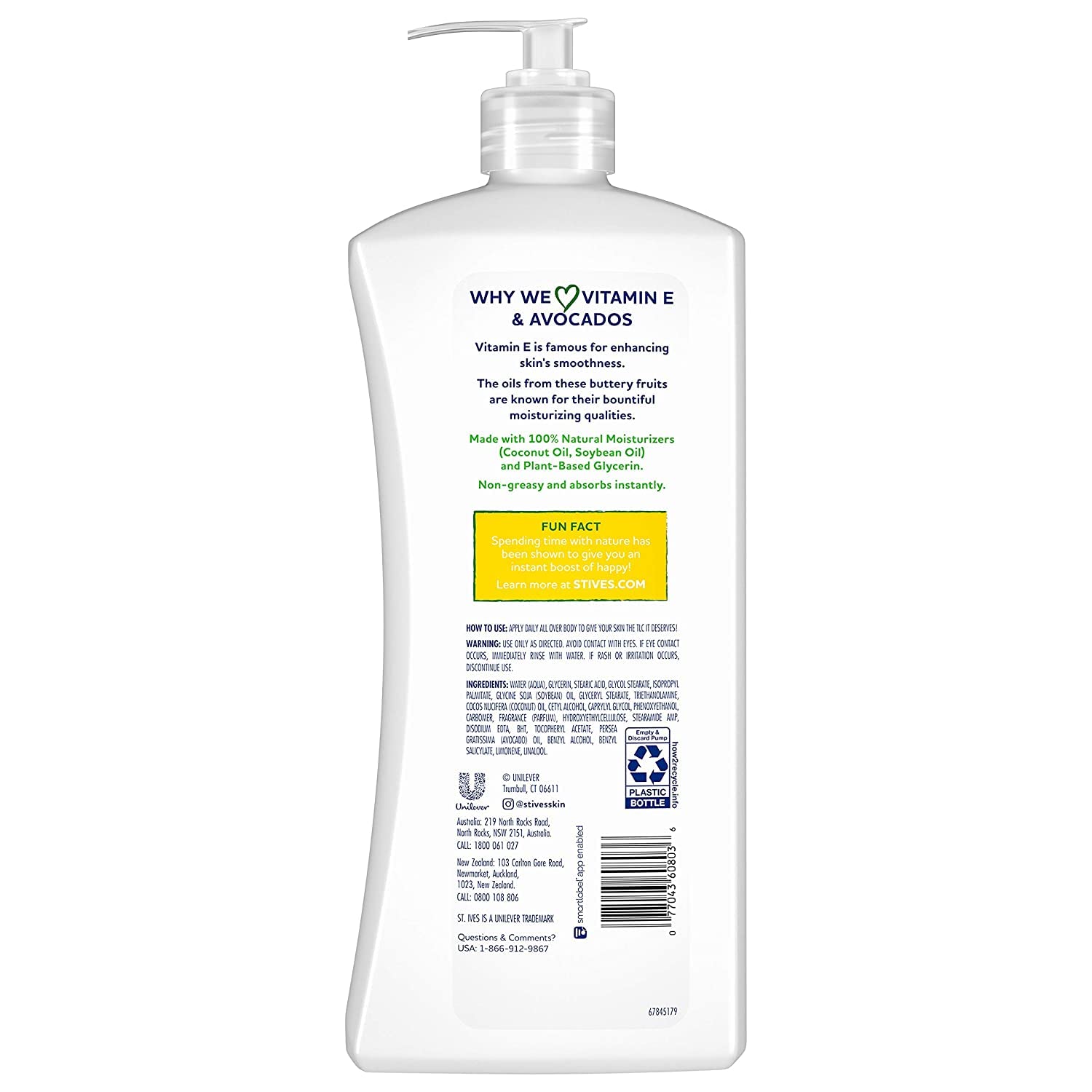 St. Ives Hydrating Body Lotion with Vitamin E & Avocado Oil - 21 oz Moisturizer for Dry Skin - Perfect for Daily Use & Post-Shower Hydration