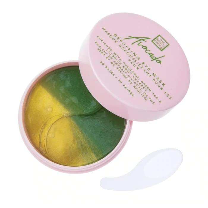 The Beauty Crop Avocado Depuffing Eye Masks - 30 Pairs for Dark Circles & Puffy Eyes | Hydrating & Cooling Under Eye Treatment for Women & Men | Perfect for Travel, Spa & Nighttime Skincare Routine