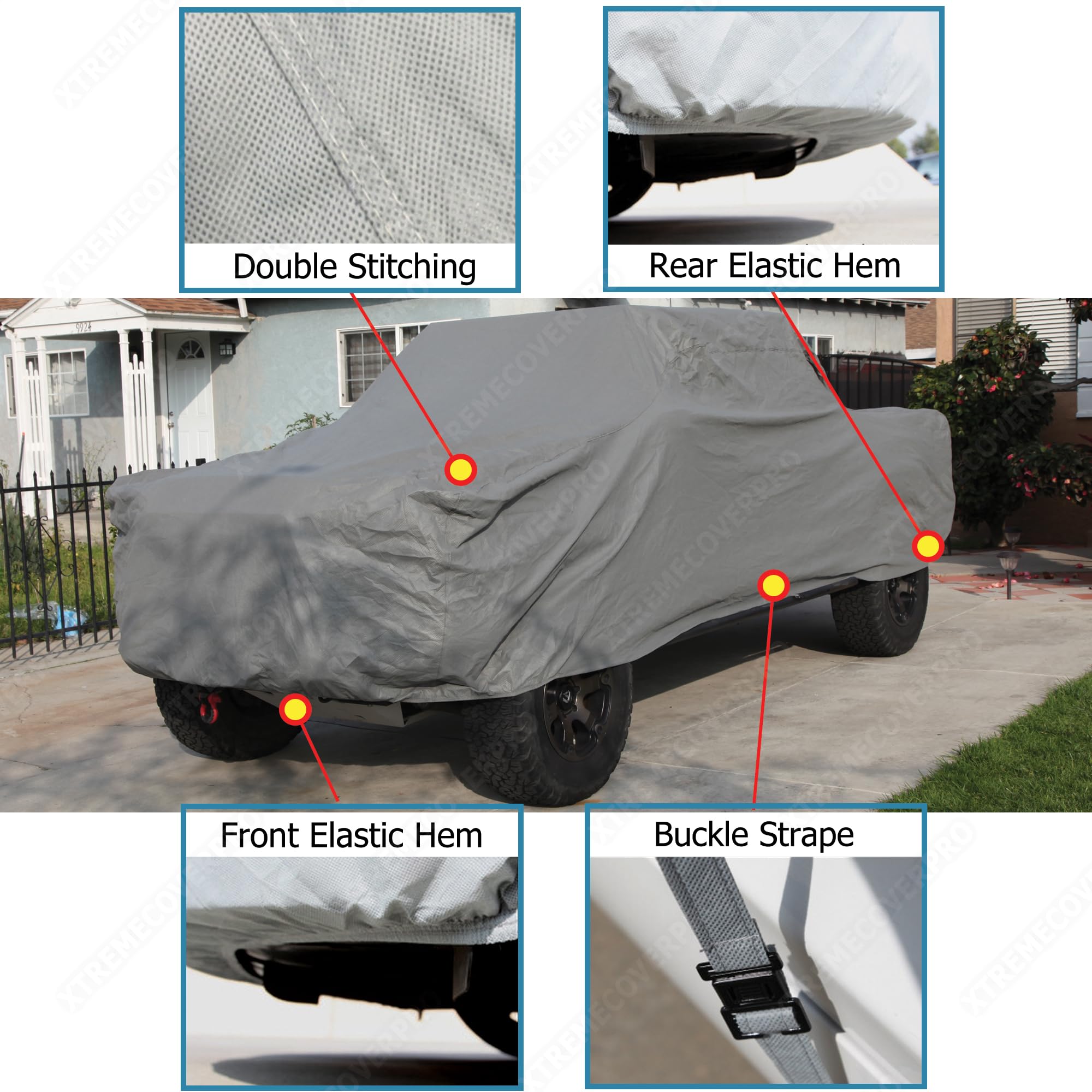 2024 Ford Ranger SuperCrew 5FT Bed Truck Cover - XtremeCoverPro Pro Series Waterproof & UV Resistant Car Cover for 2019-2025 Models | All Weather Protection for Parking, Storage & Travel