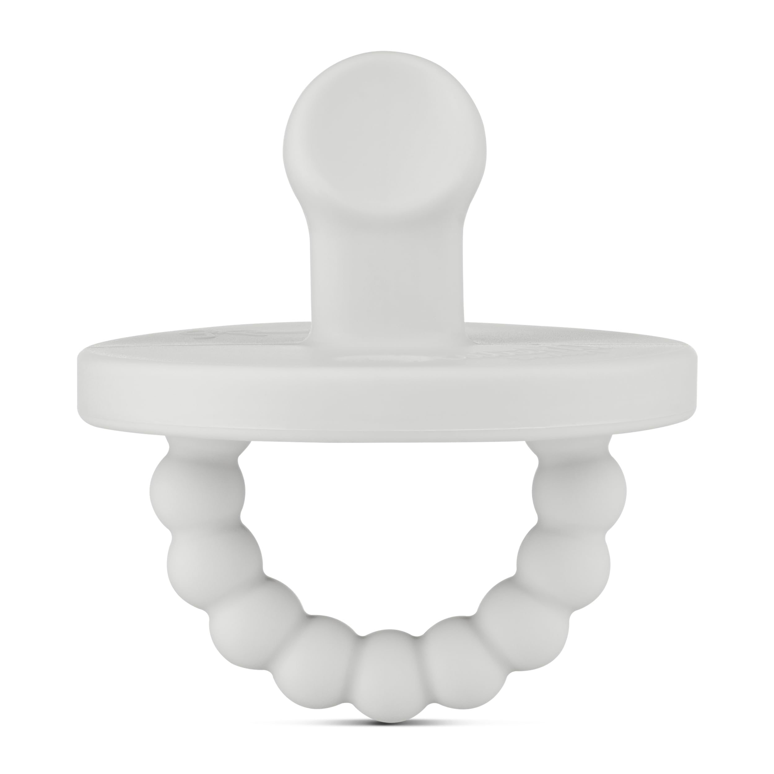 Ryan & Rose Cutie PAT Pacifier Teether - Slant Grey Baby Pacifier for Soothing & Teething Relief | Perfect for Newborns, Infants & Toddlers at Home or On-the-Go