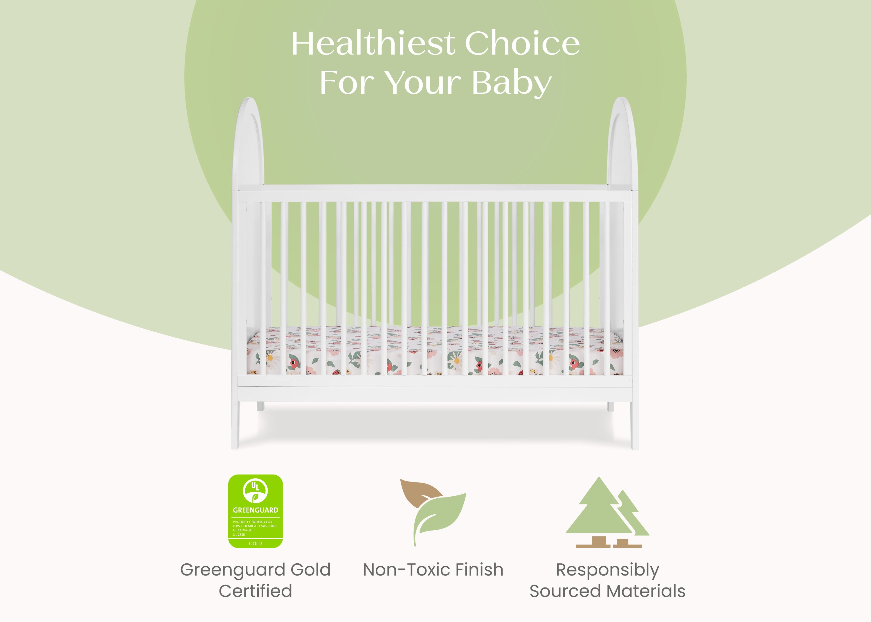 Eloise 4-in-1 Convertible Baby Crib - Toddler Bed, Daybed & Full-Size Bed Conversion - Safe Nursery Furniture for Newborns to Teens - Perfect for Bedrooms, Daycare & Guest Rooms