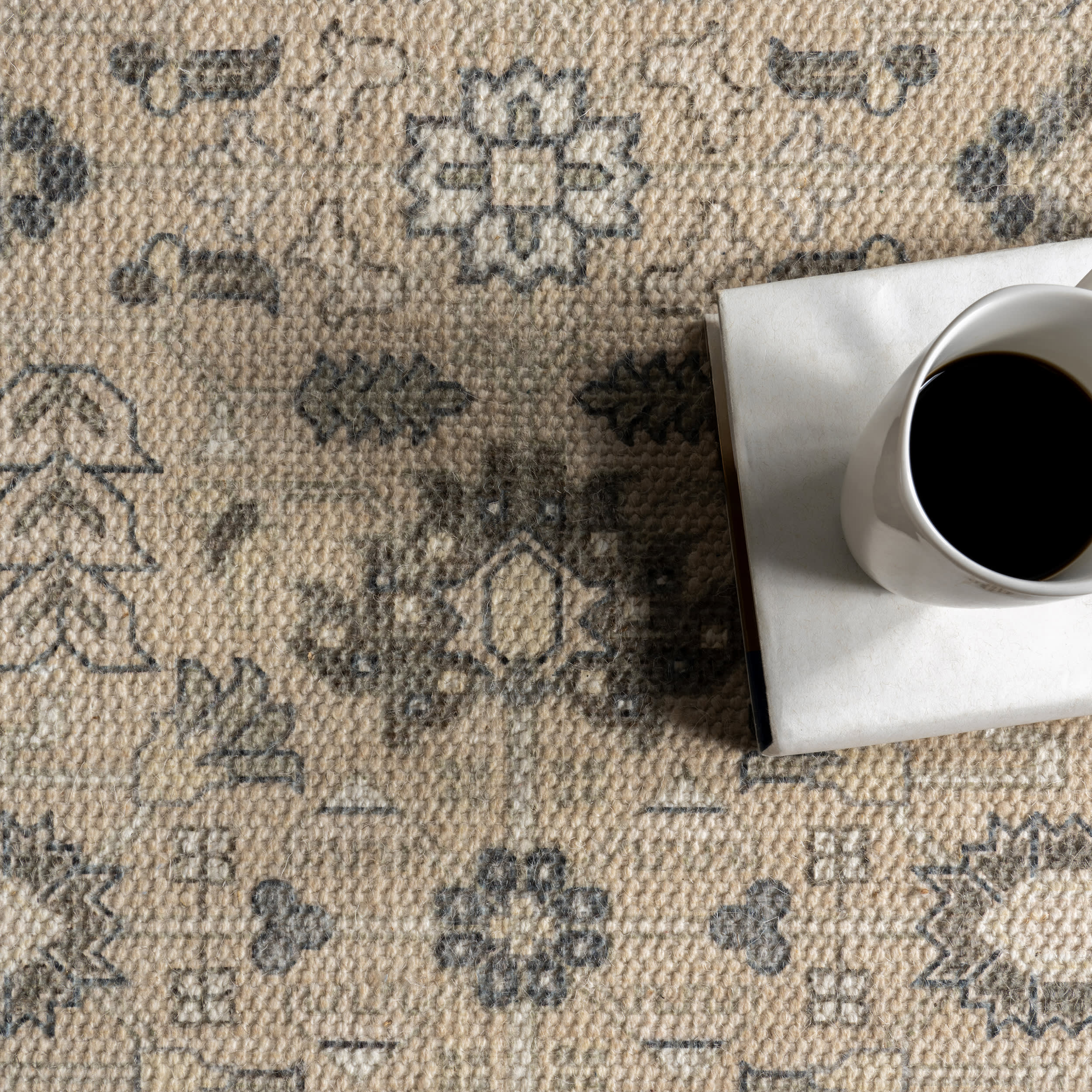 Premium Anastasia Wool and Cotton Rug - Soft Beige Bohemian Style Area Rug for Living Room, Bedroom, or Nursery | Cozy Home Decor