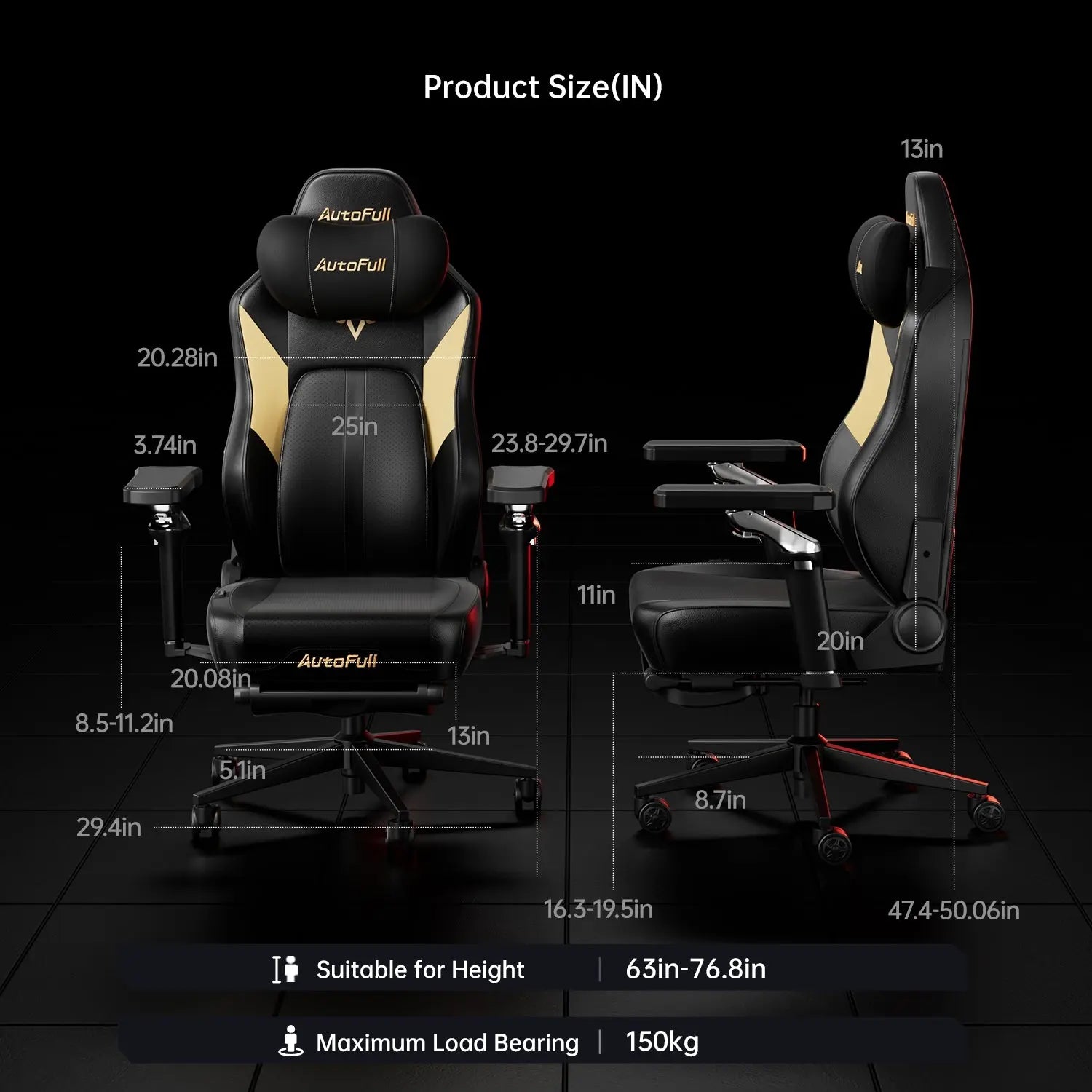 AutoFull M6 Ultra Gaming Chair - Ergonomic Racing Style Computer Chair with Lumbar Support & Headrest for PC, Office, and Esports - Perfect for Long Gaming Sessions & Work from Home