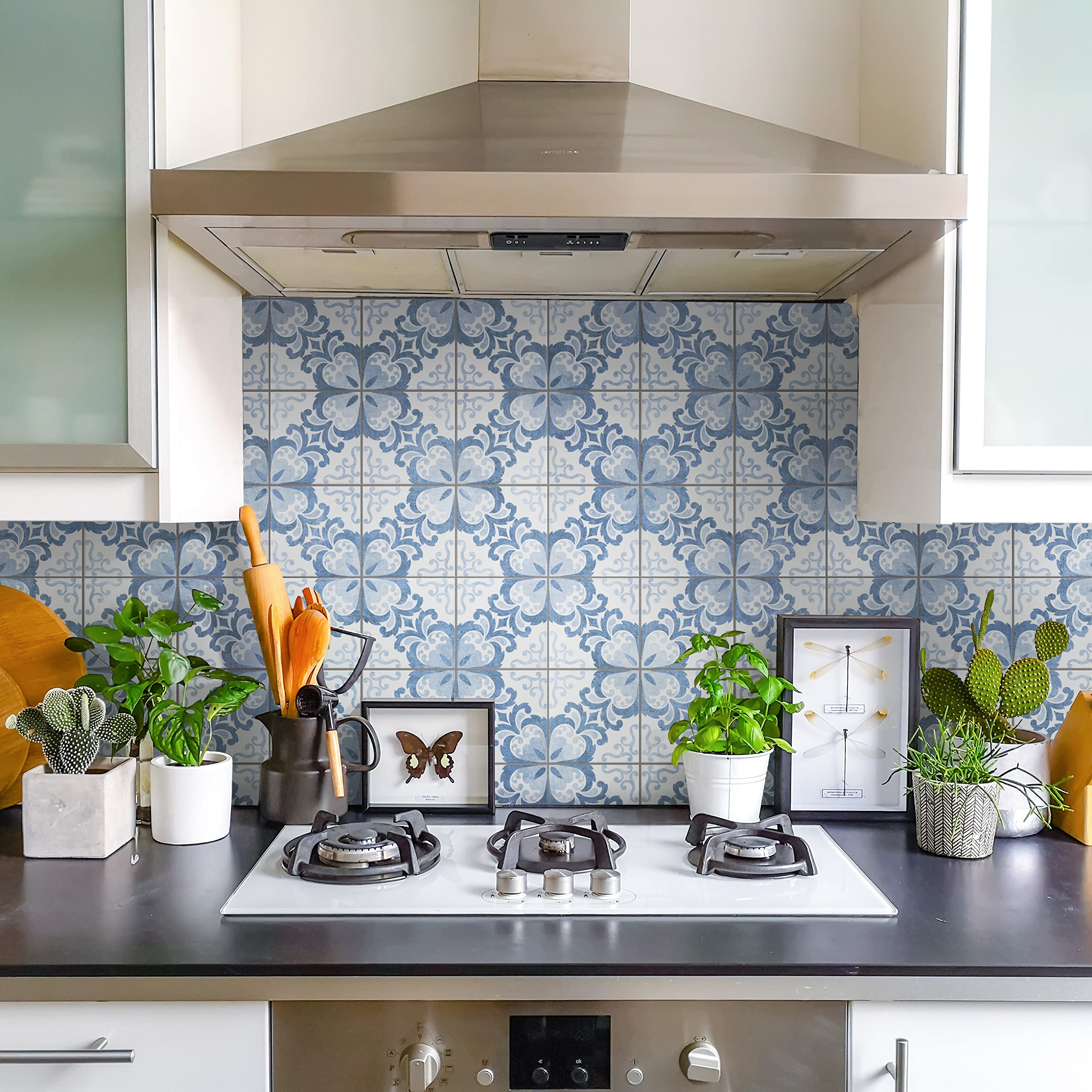 Merola Tile Harmonia Floral Lattice Blue 13
