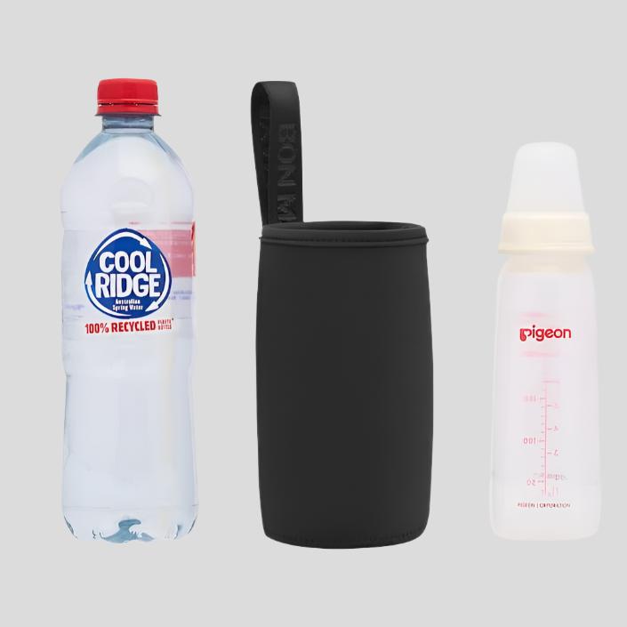 Premium Neoprene Bottle Insulator Pocket Insert - Black | Keep Drinks Cold/Hot | Perfect for Hiking, Camping & Outdoor Activities