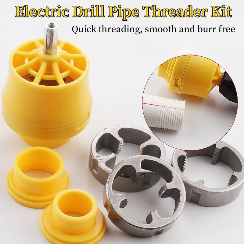 Electric PVC Pipe Threader Kit for Drills - 1/2