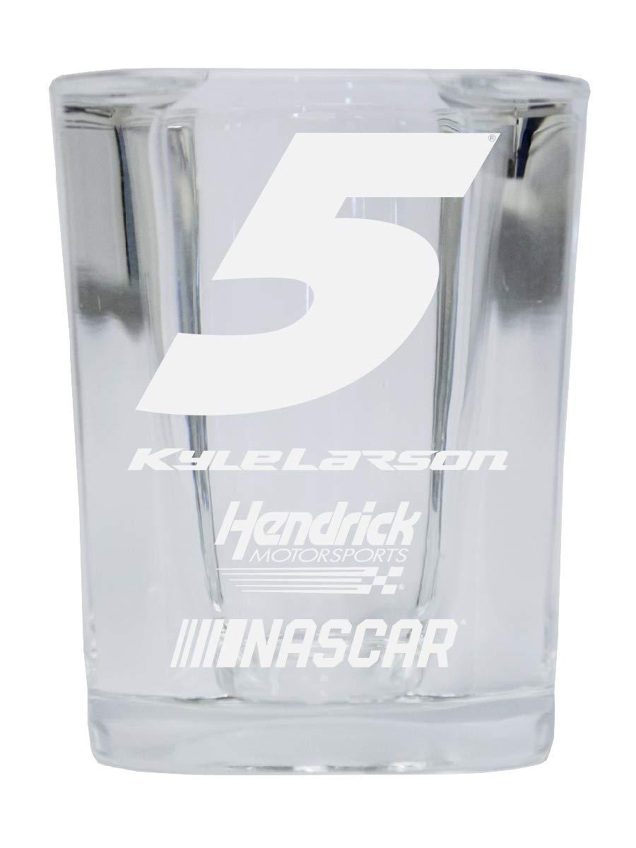 Kyle Larson NASCAR #5 Etched Square Shot Glass - Officially Licensed Collectible Barware for Racing Fans - Perfect for Race Day Parties, Man Cave Decor & Sports Memorabilia Collections