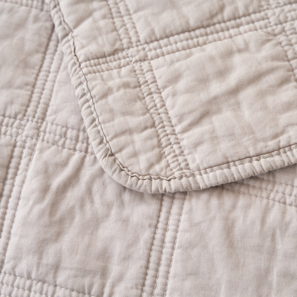 Embroidered Square Light Sand Coverlet - Super King Size Bedspread for Luxury Bedroom Decor | Perfect for Master Bedroom, Guest Room, and Hotel Use