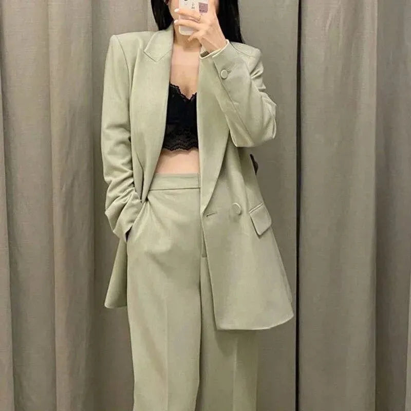 Stay Calm Women's Pantsuit - Professional Office Wear & Business Attire for Women | Perfect for Work, Interviews, and Formal Events